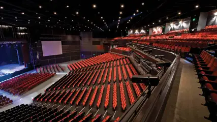 Seating area and stage at The Venue at Horseshoe Hammond.