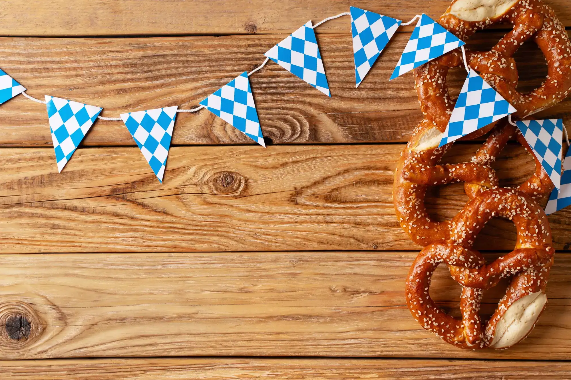 Pretzel and blue flag
