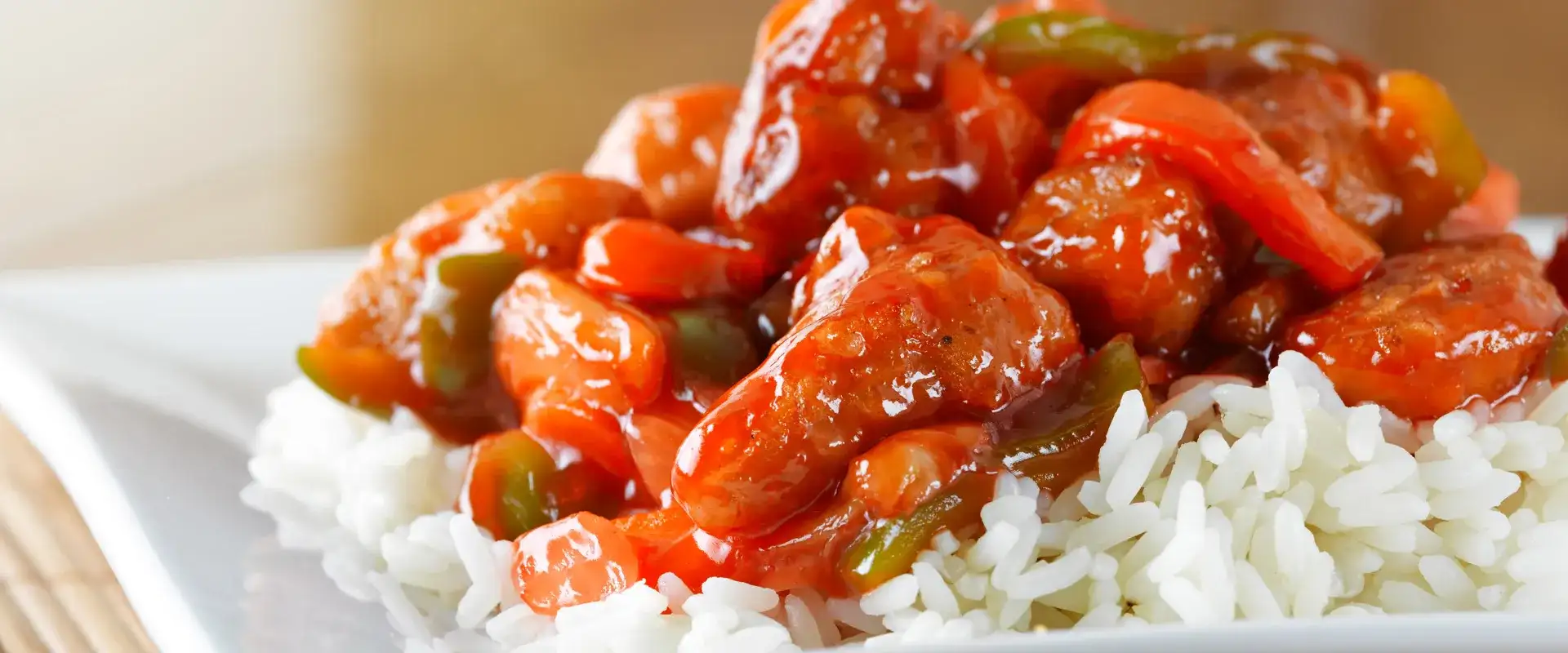 Sweet and sour dish on rice.