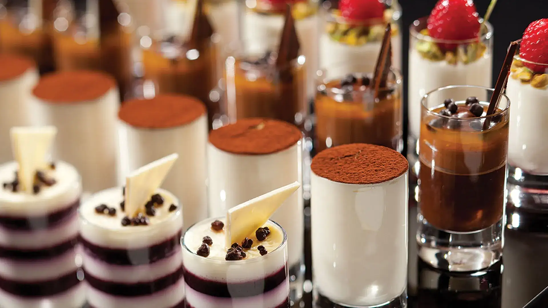 Assorted Dessert Shooters at Bacchanal Buffet located in Caesars Palace