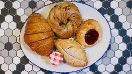 Petite Coffee Pastries on a plate.