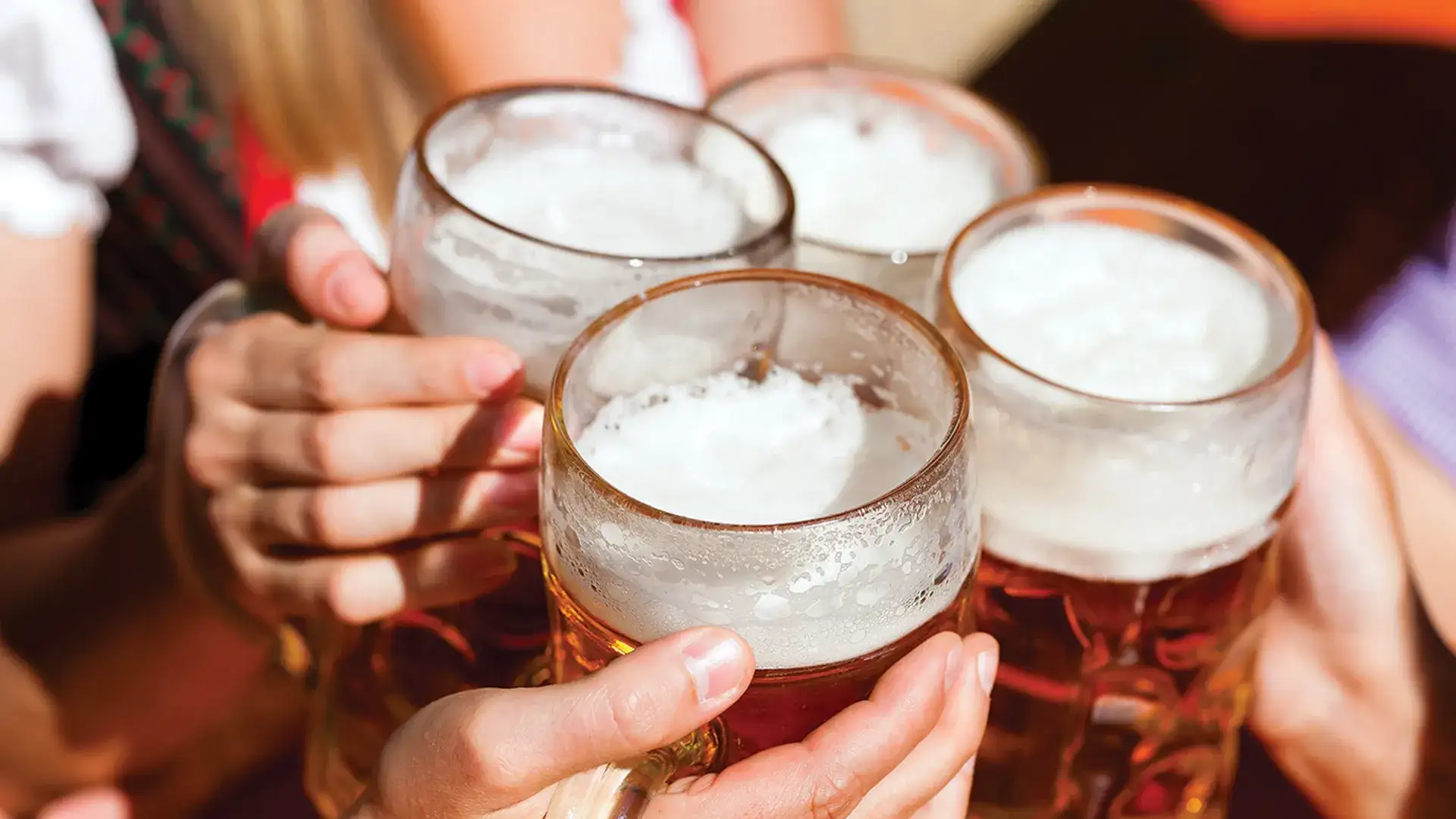 People cheering beer.