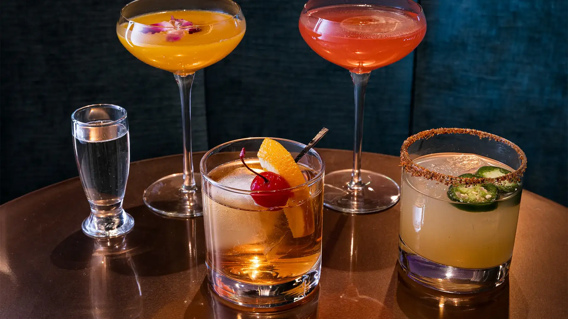 Assorted cocktails and drinks at The Lounge Las Vegas