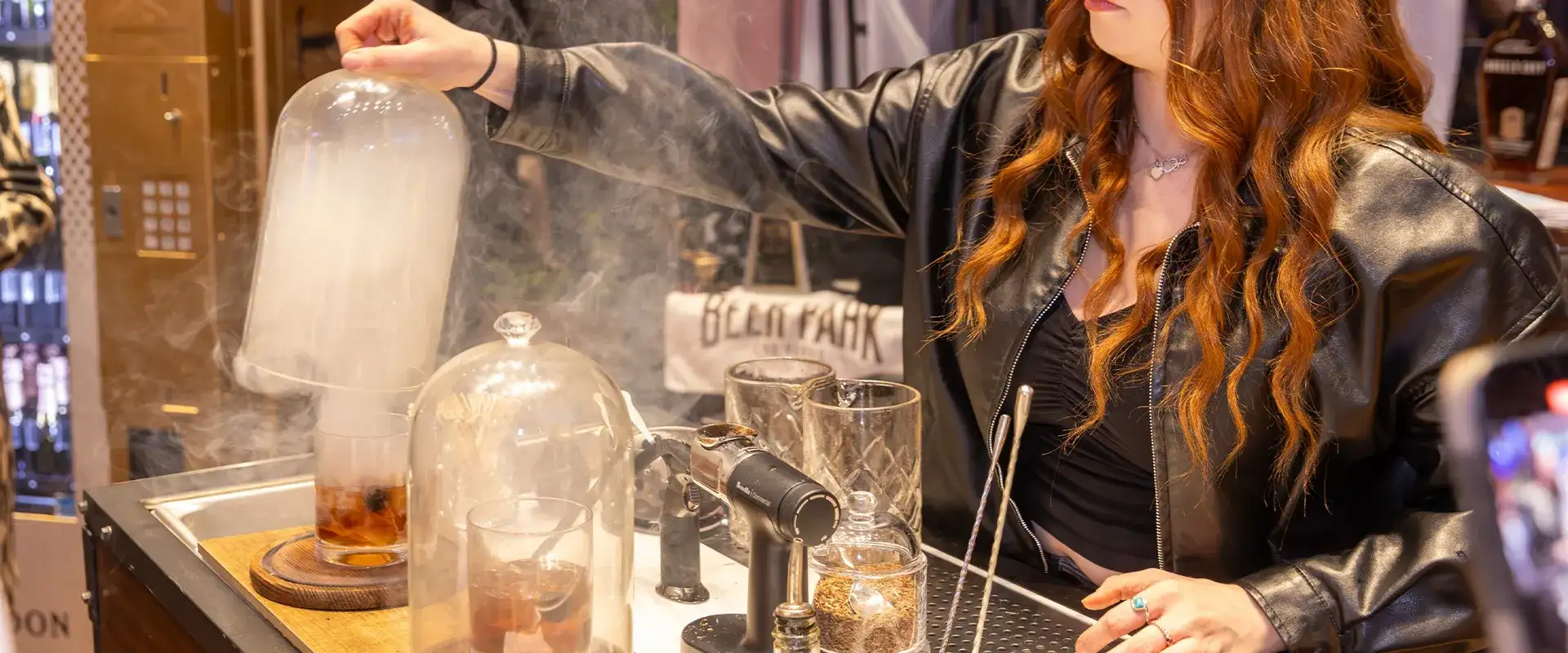 Smoked drinks at Beer Park at Paris Las Vegas