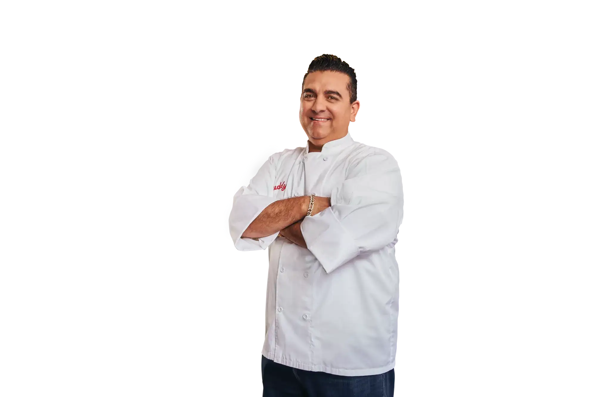 Buddy V posing in front of his food truck