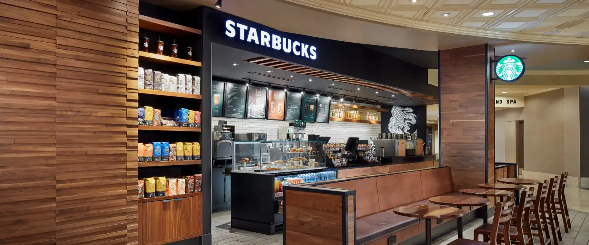 Interior of Starbucks.