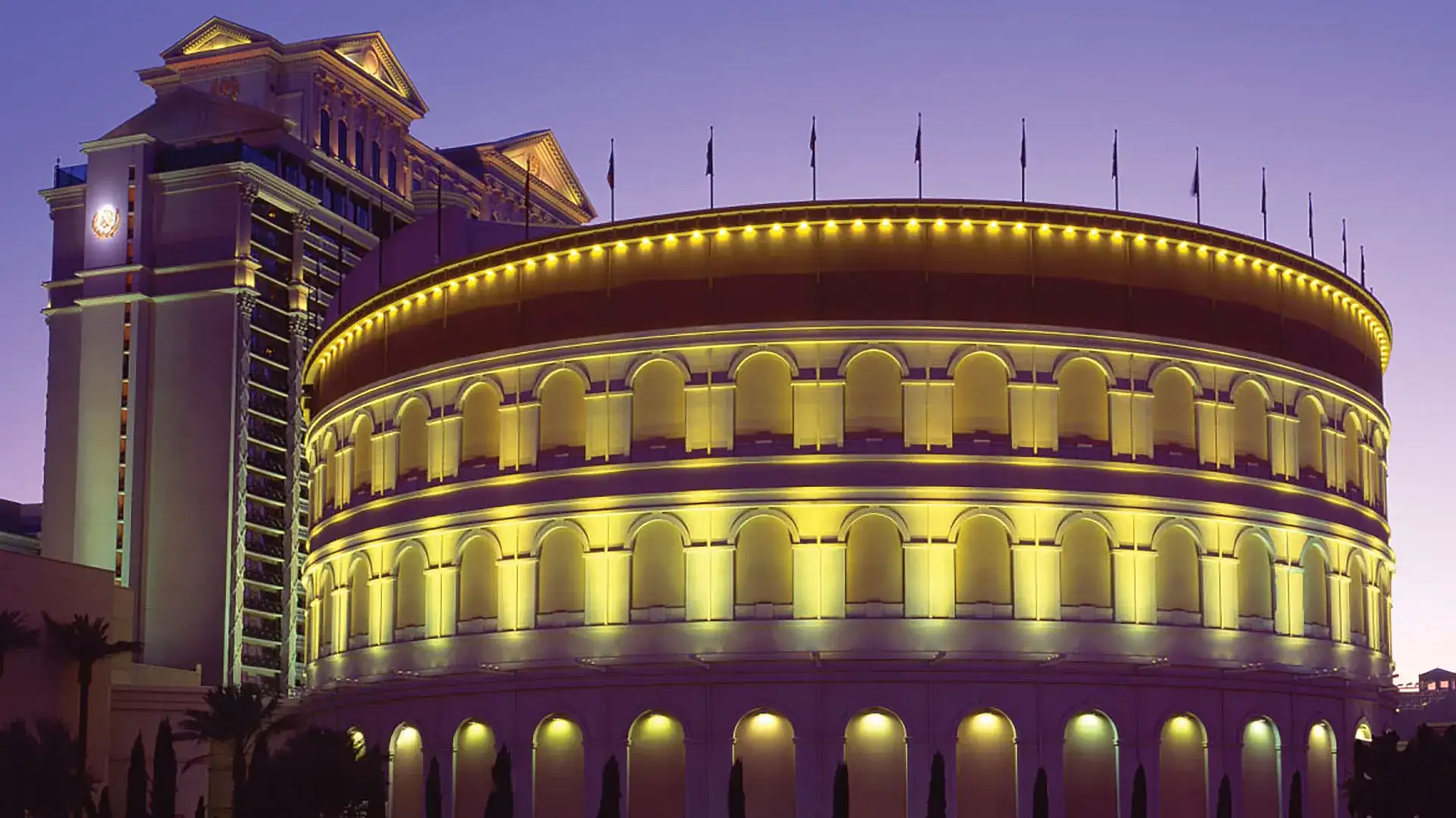Exterior of the Colosseum and Caesars Palace from the Las Vegas Strip