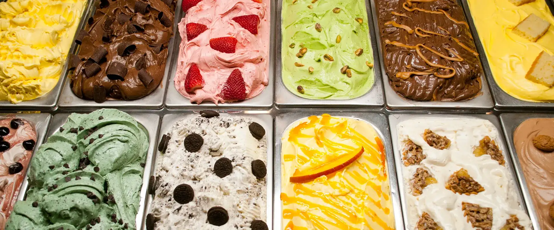 A variety of house made ice cream.