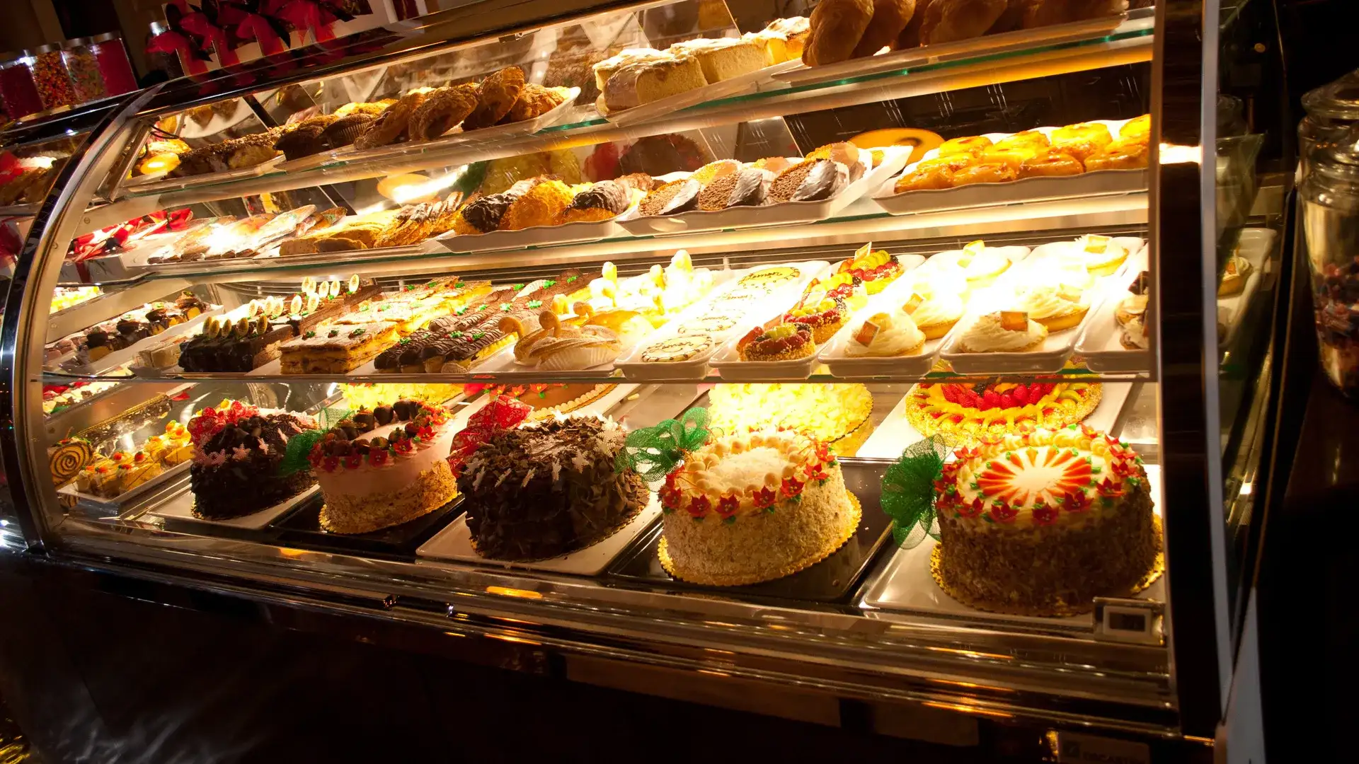 Pastry case of delicious treats.