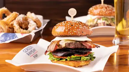 Celebration Burger at Gordon Ramsay Burger Planet Hollywood Las Vegas
