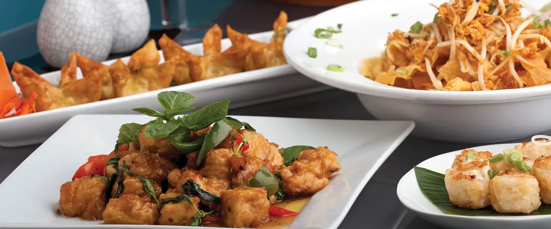 Spread of Asian food.