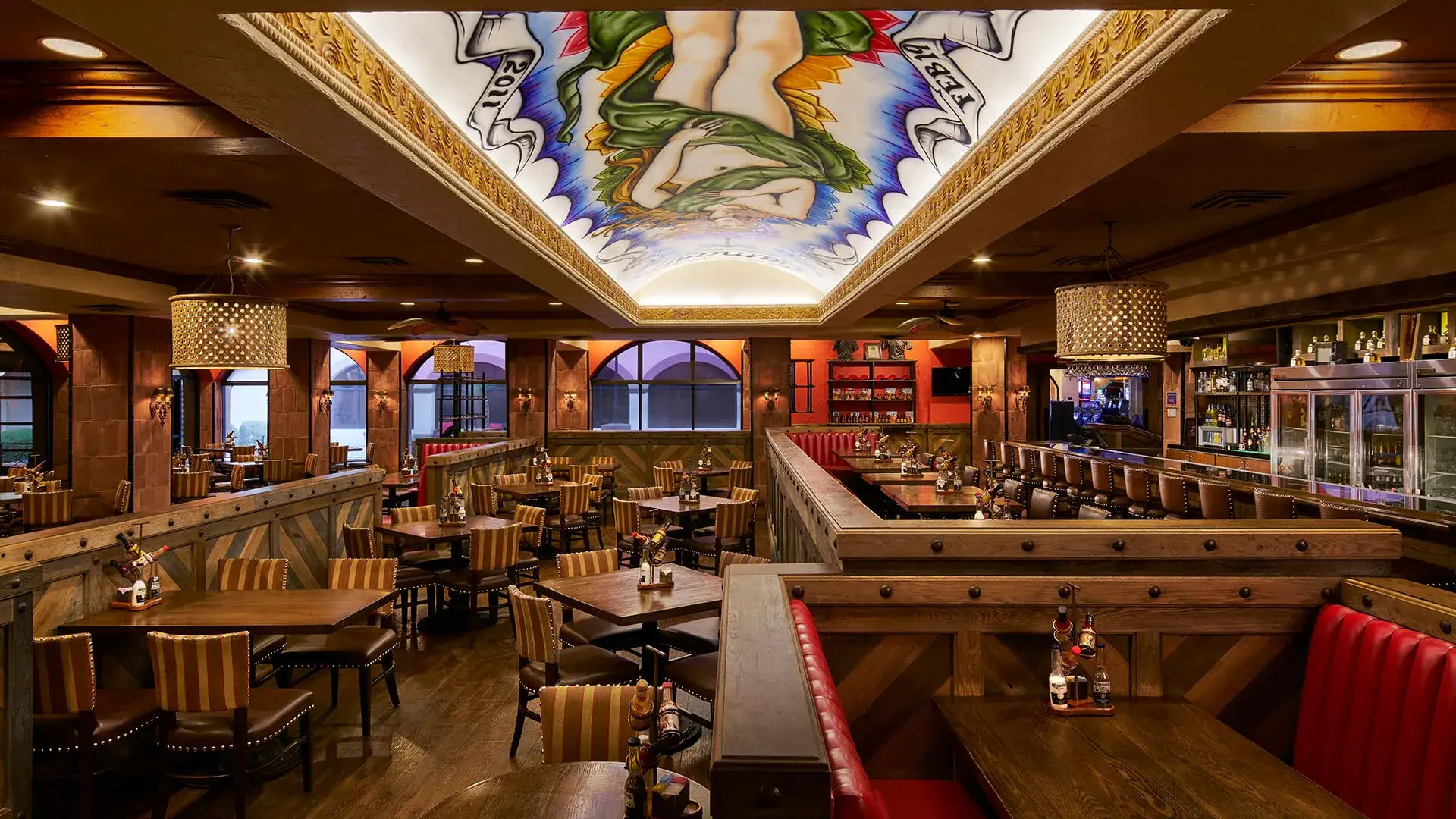 Interior dining area of Guy Fieri's El Burro Borracho.