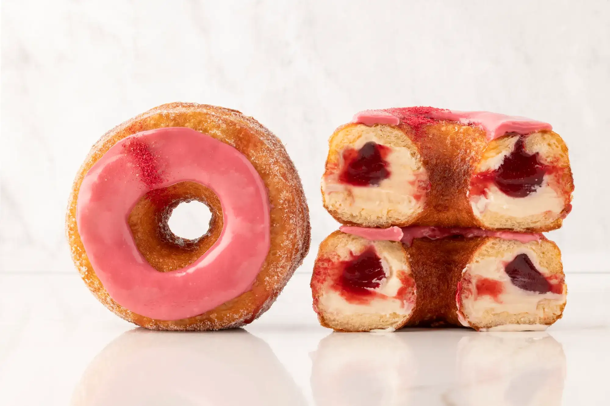 Raspberry Jam & Pound Cake Ganache Cronuts