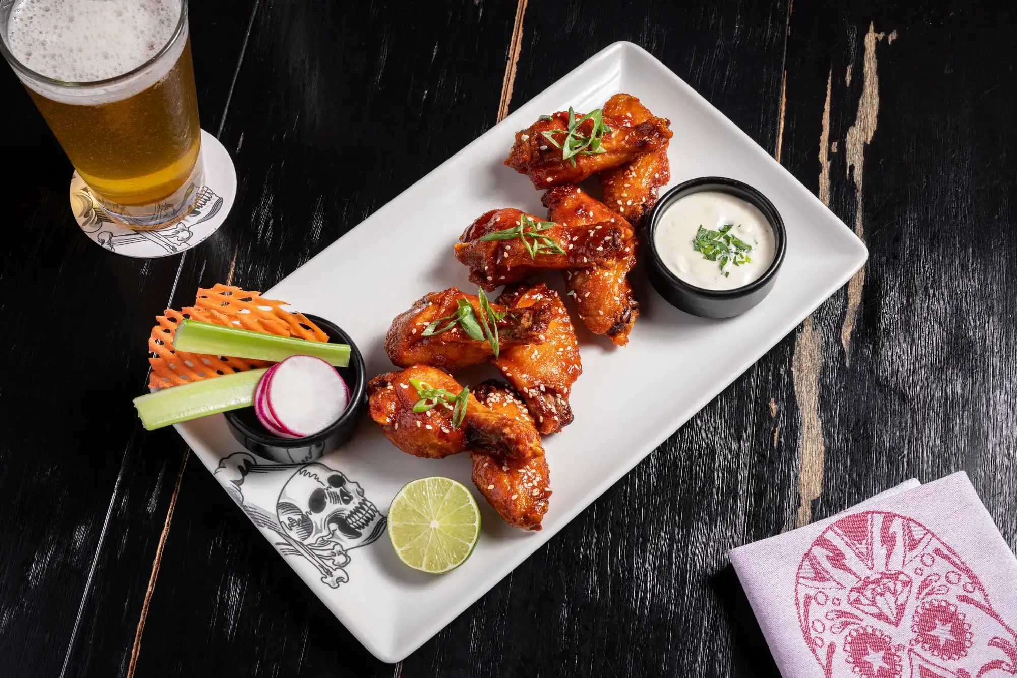 Bourbon Brown Sugar BBQ Wings at Guy Fieri's Kitchen   Bar.