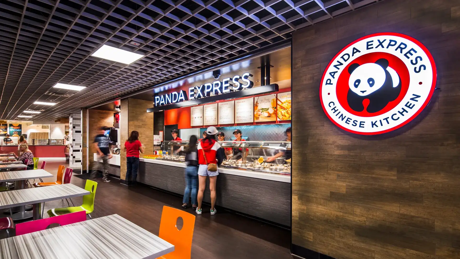 Guests ordering Panda Express food.
