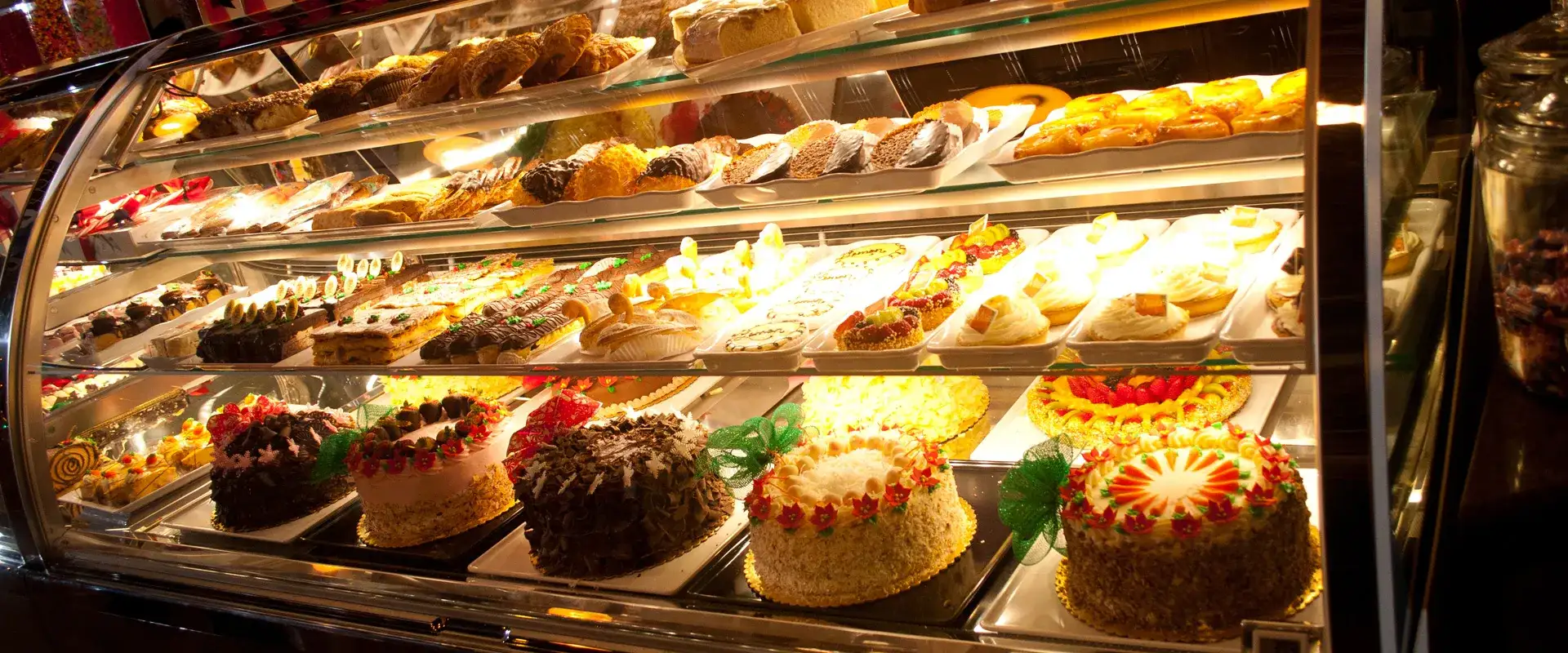 Pastry case of delicious treats.