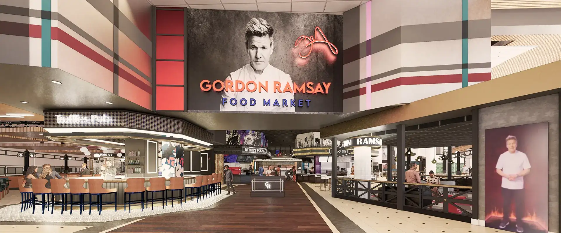 Gordon Ramsay Food Market main entrance.