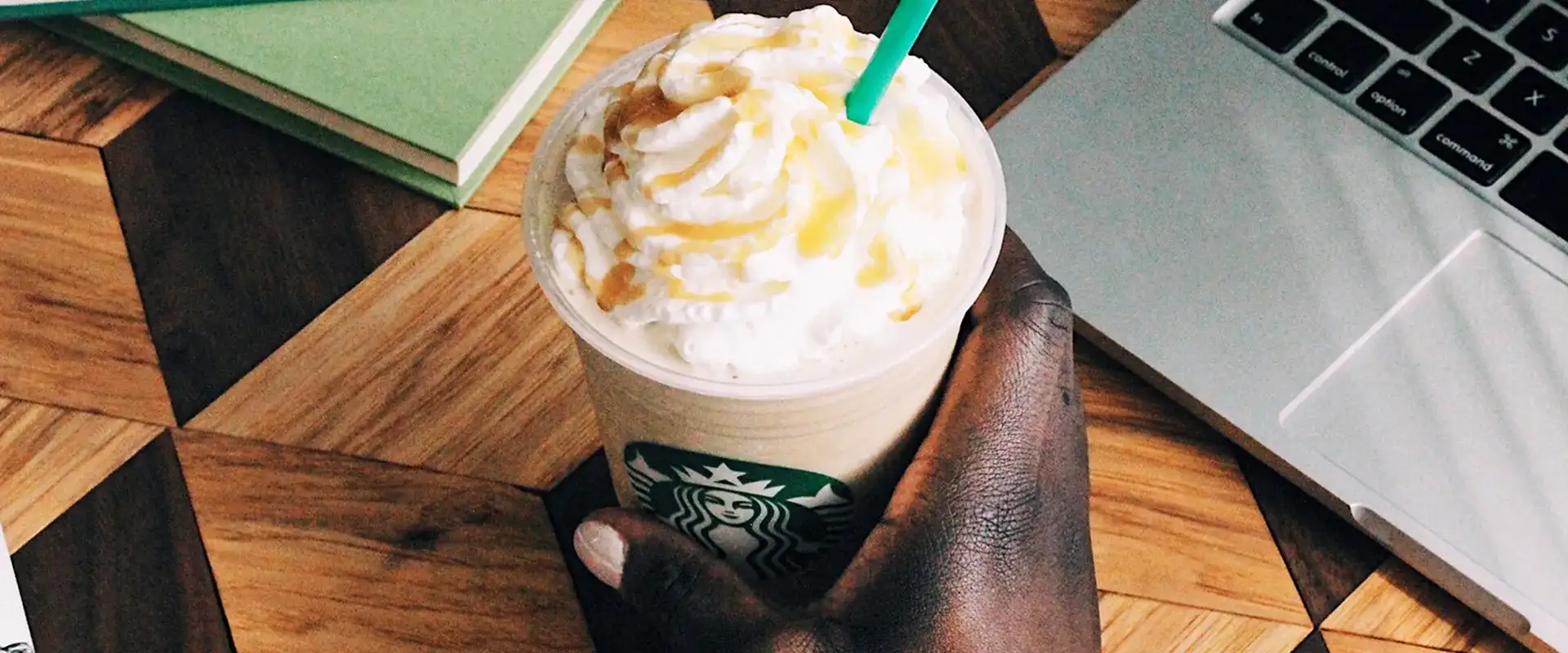 Starbucks beverage with whip cream.