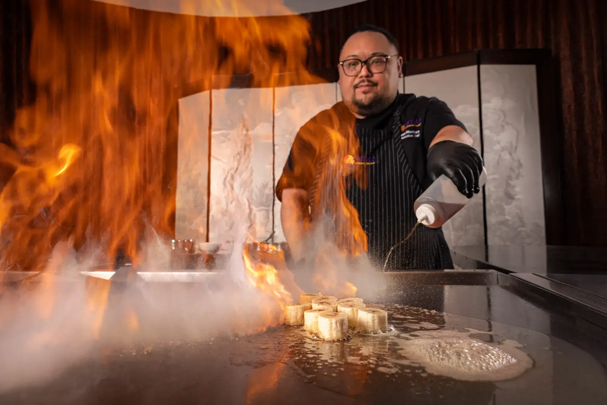 Chef Preparing 60th Anniversary F&B Menu Items at Nobu Restaurant