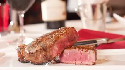 Steak on a plate.