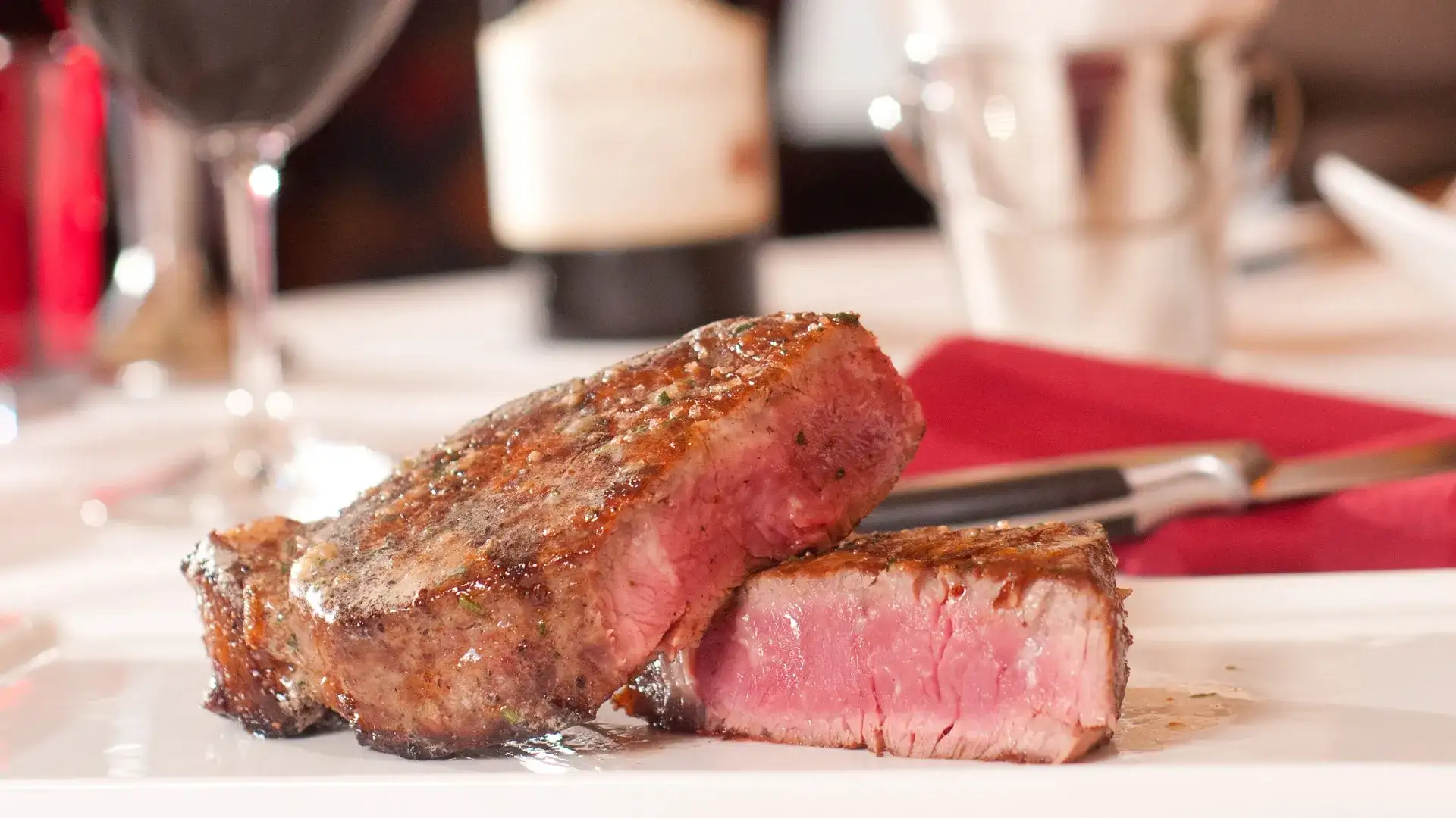 Steak on a plate.