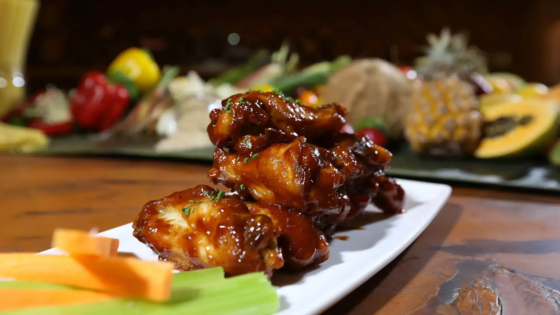 Plate of hot wings.