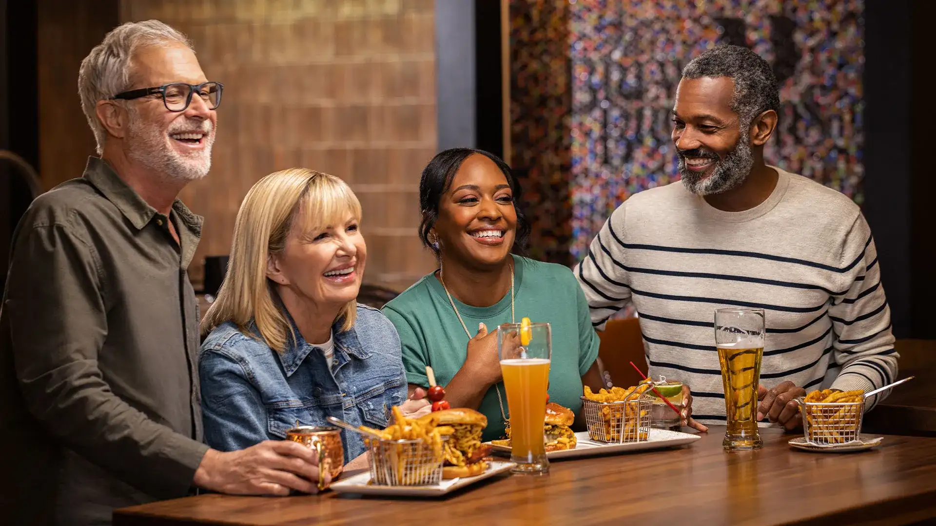 Two Couples having dinners at Brew Brothers
