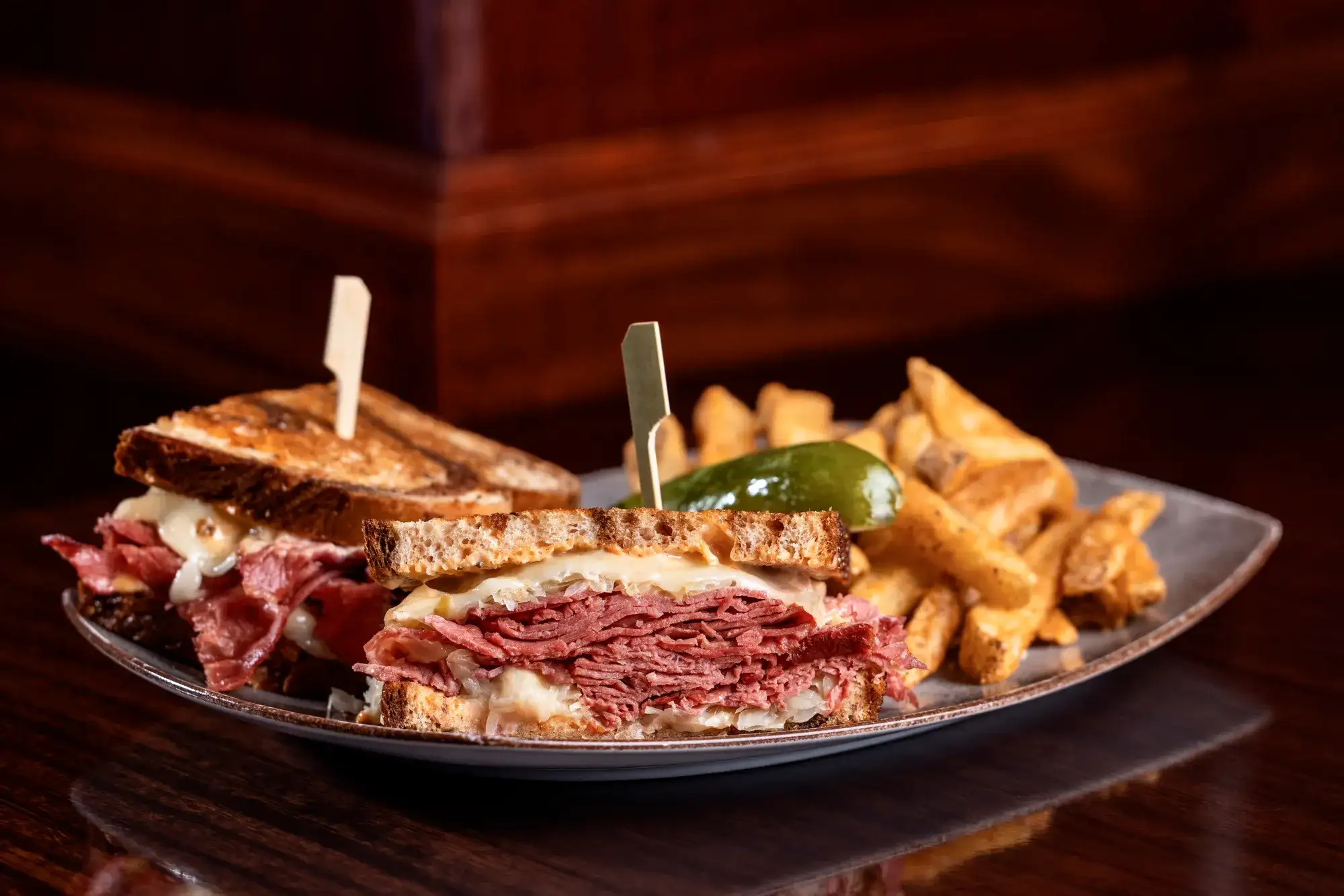 Ruben Sandwich at Buckinghams Bistro at Grand Victoria Casino.