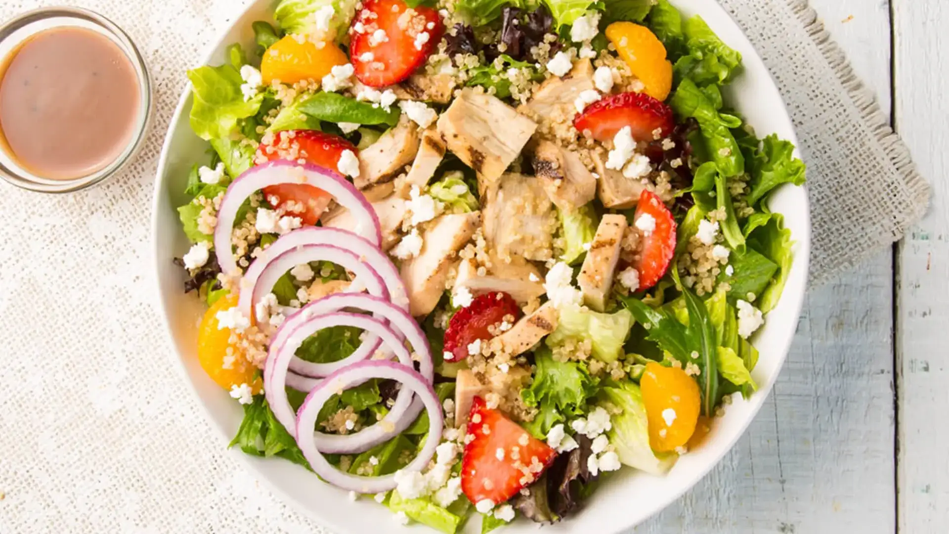 salad with grilled chicken and berries from Earl of Sandwich