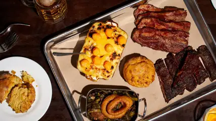 A platter of Wild Honey food items