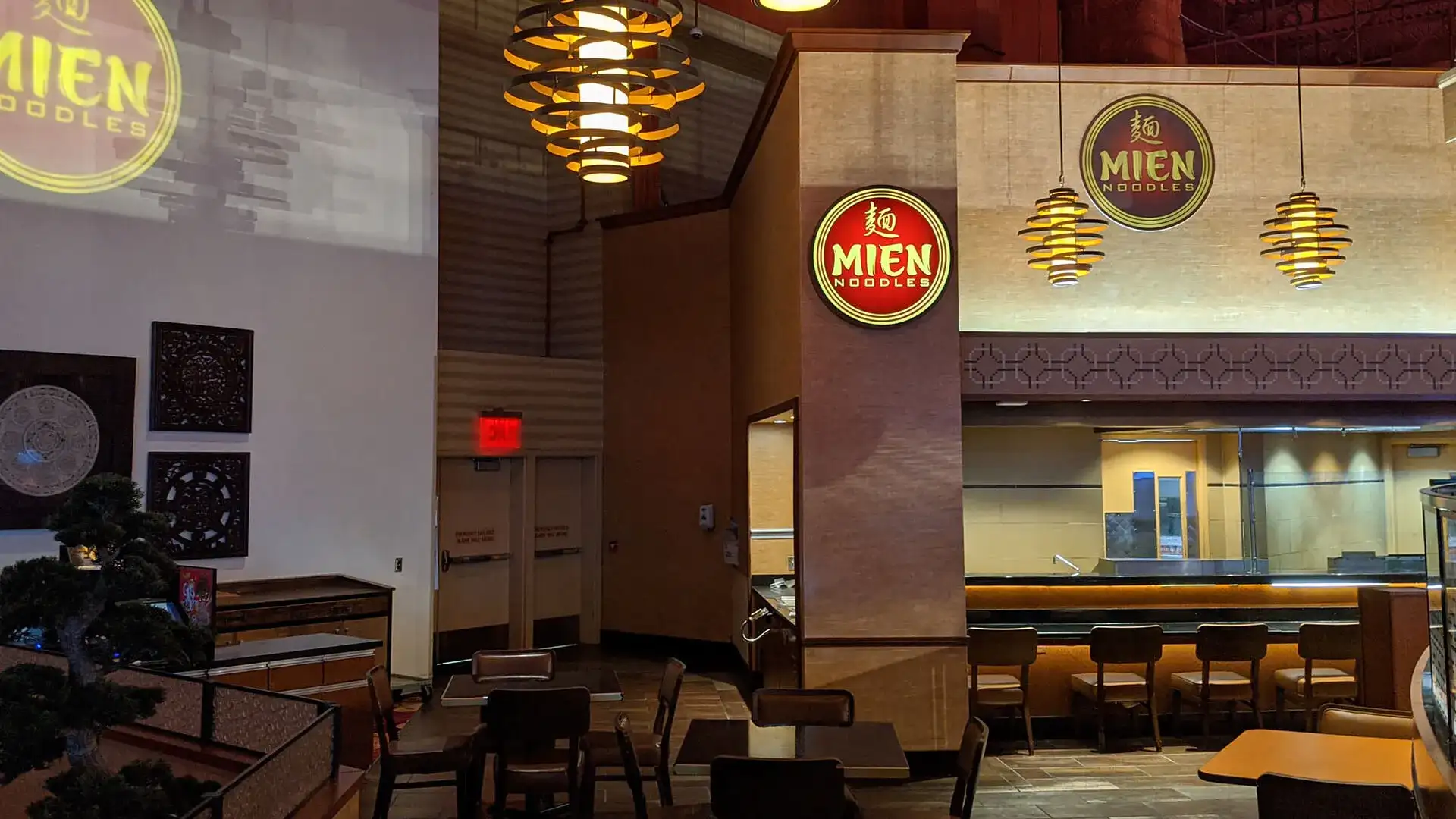 Mien Noodles seating area and decor.