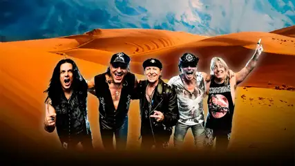 Scorpions band standing in the desert
