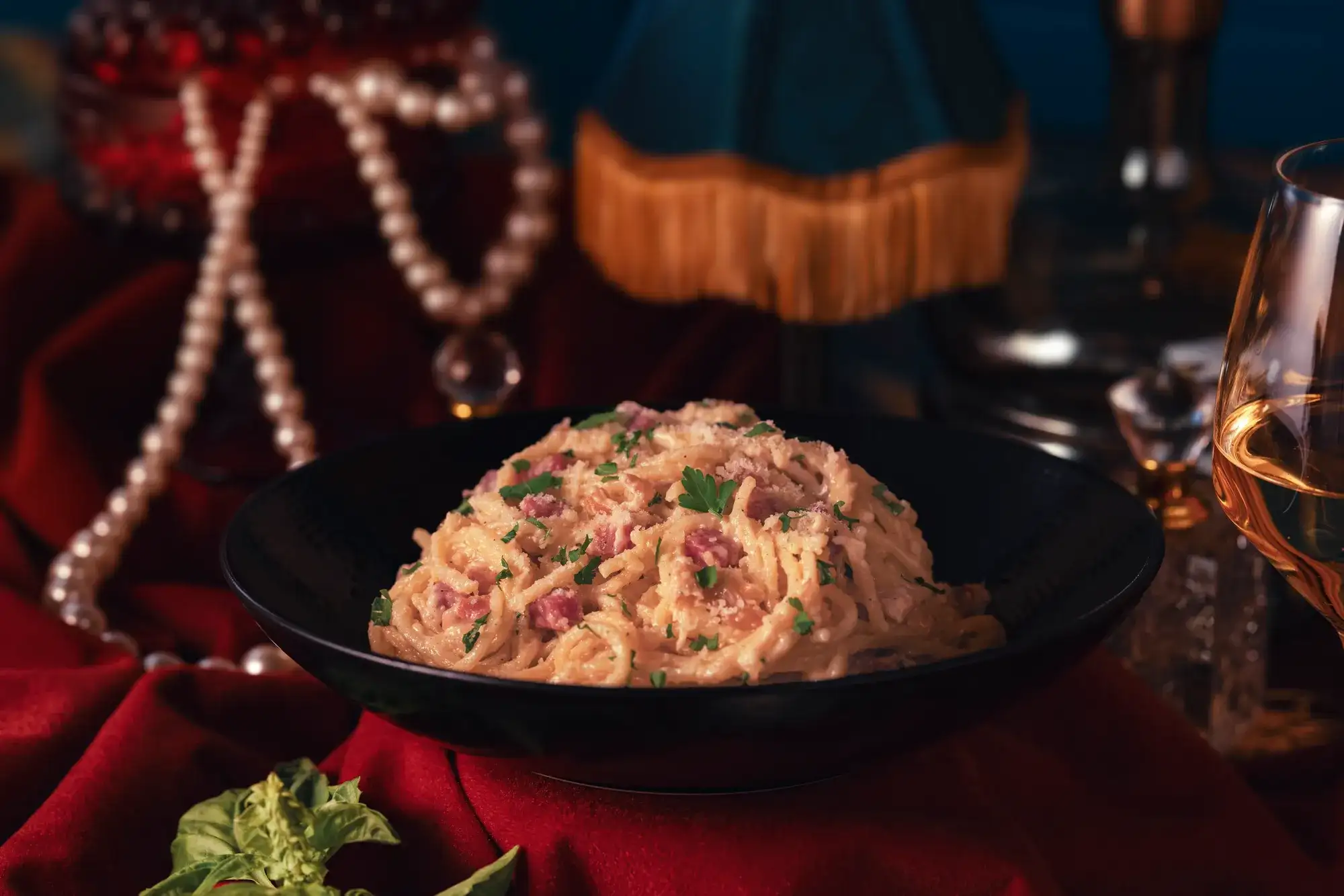 Spaghetti Carbonara at Stanton Social Italian at Caesars Palace.
