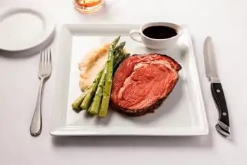 Prime Rib and Asparagus at Neros