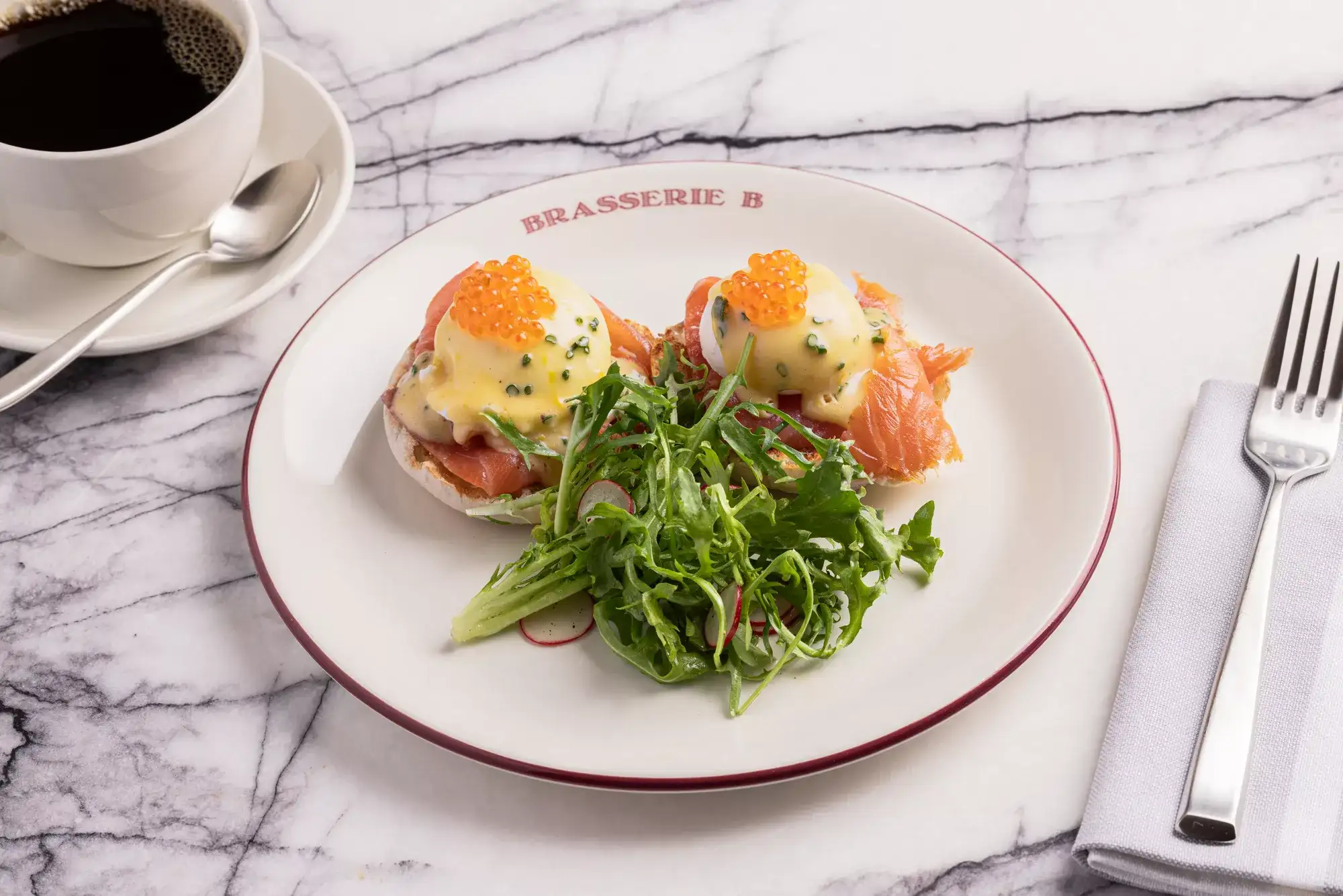 Salmon benedict on a plate