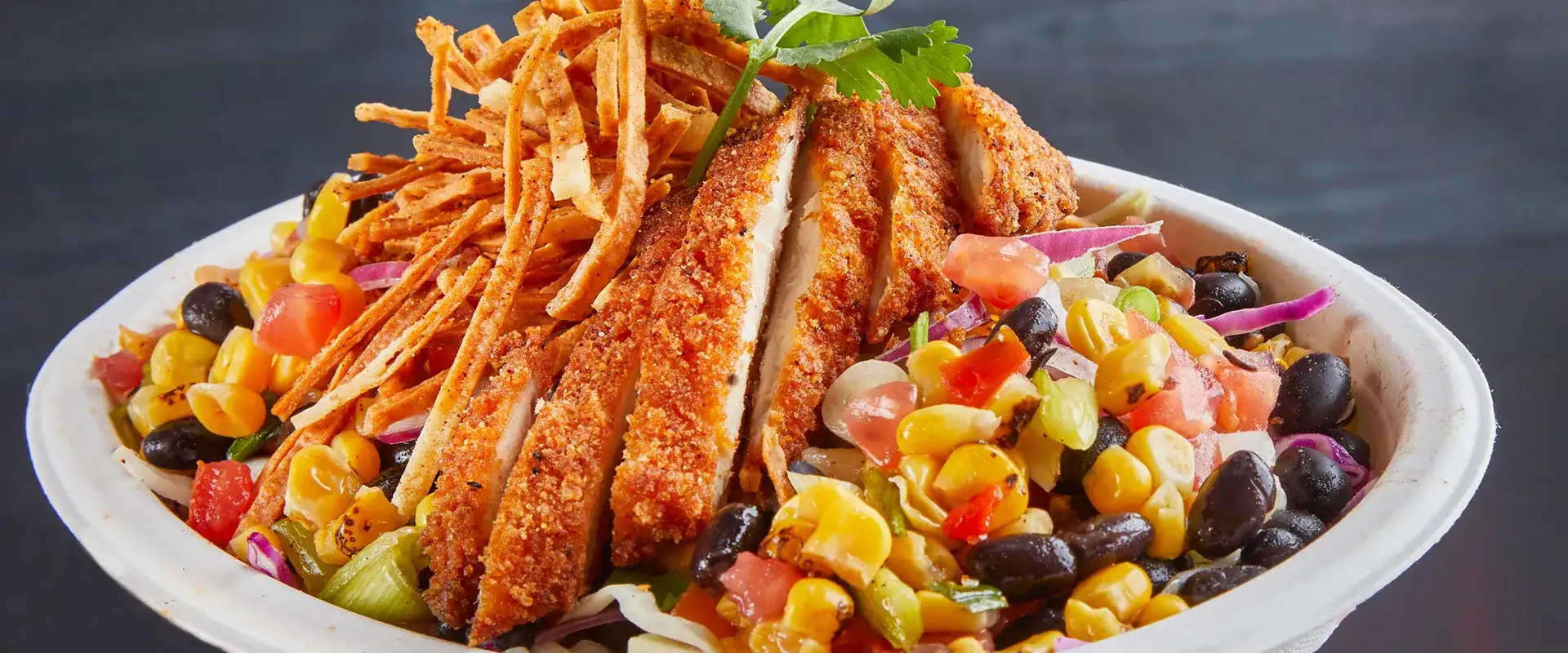 Mexican street corn salad from Chicken Guy!