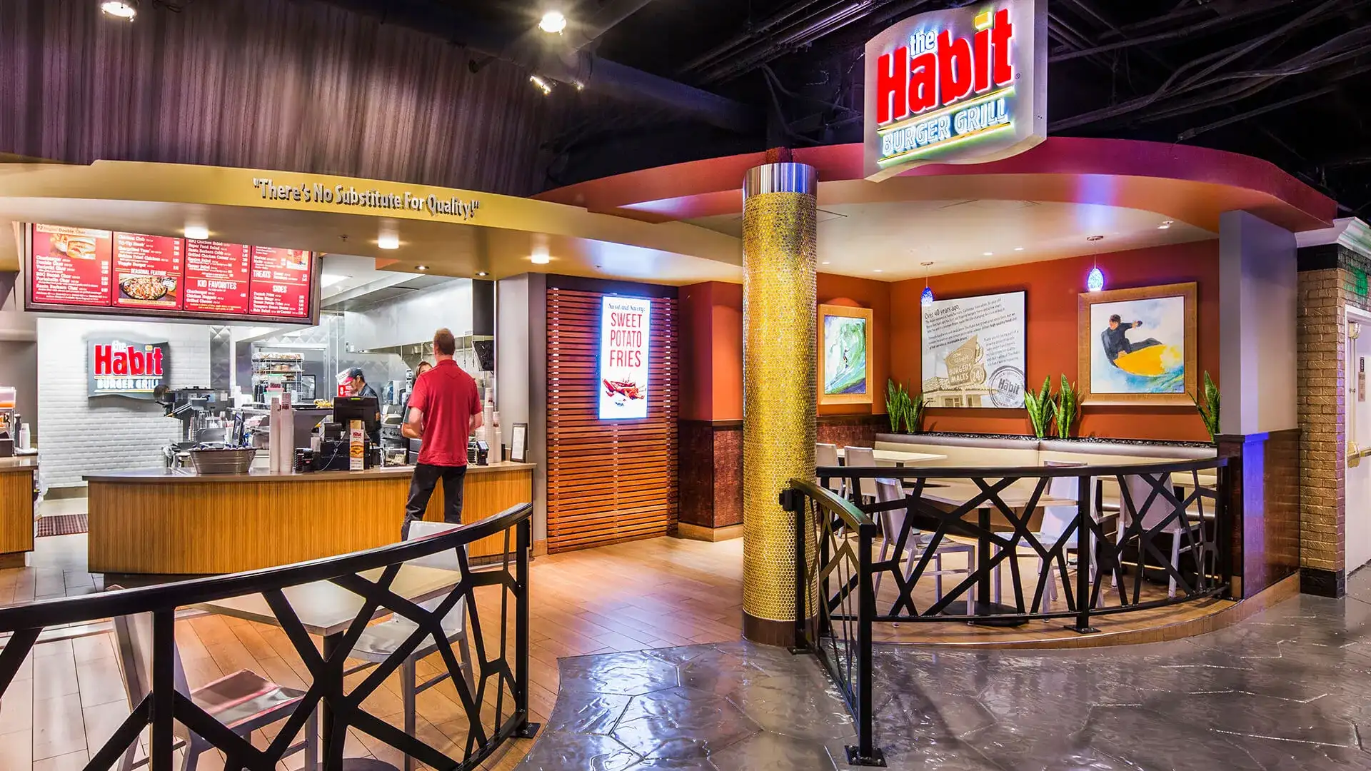 The Habit ordering counter and dining area.