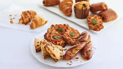 3 plates of baked goods from Pronto by Giada inside Caesars Palace
