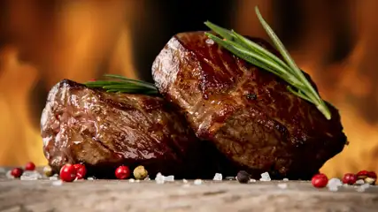 Steak plated to be served