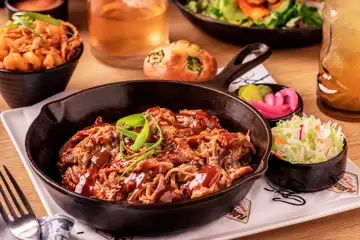 Pulled pork in a skillet