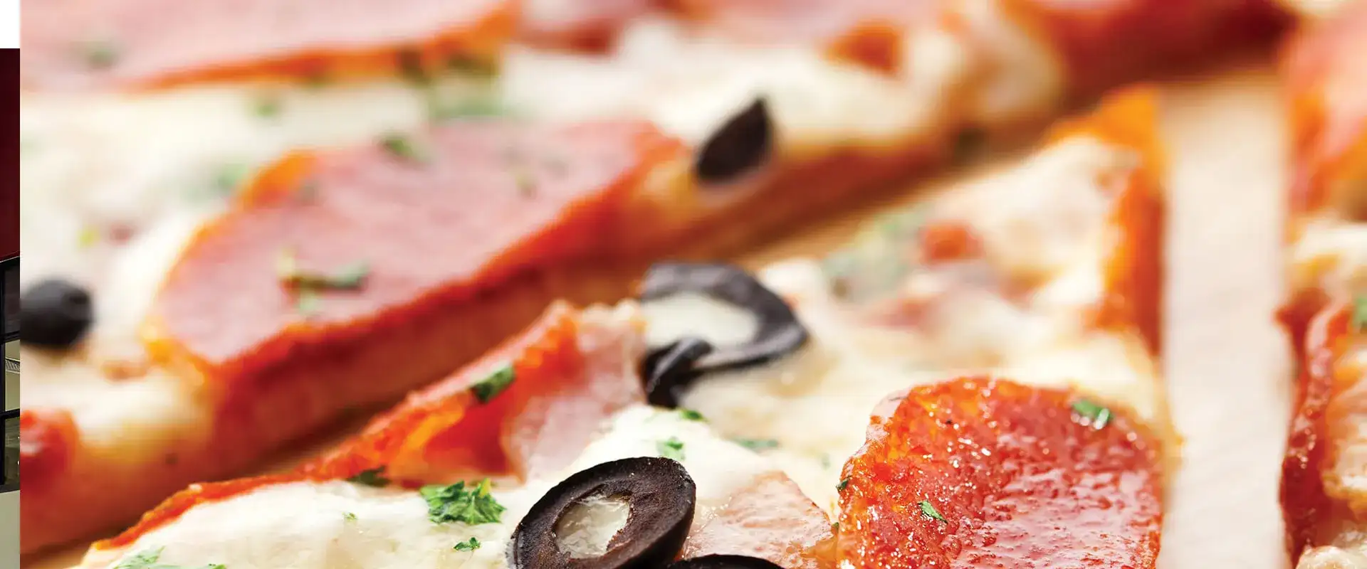 Pizza slices close-up.