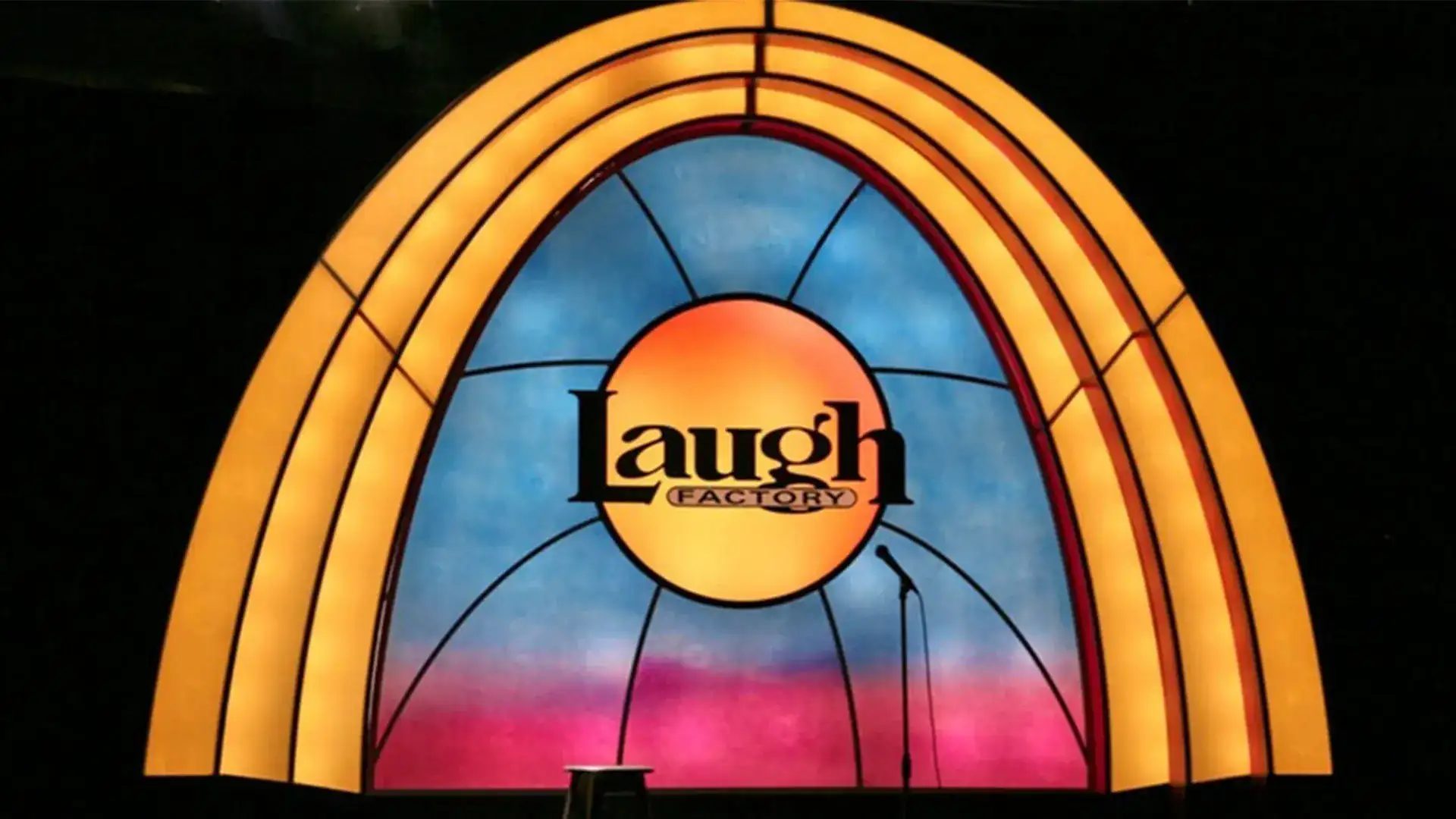The Laugh Factory backdrop at Silver Legacy at The ROW
