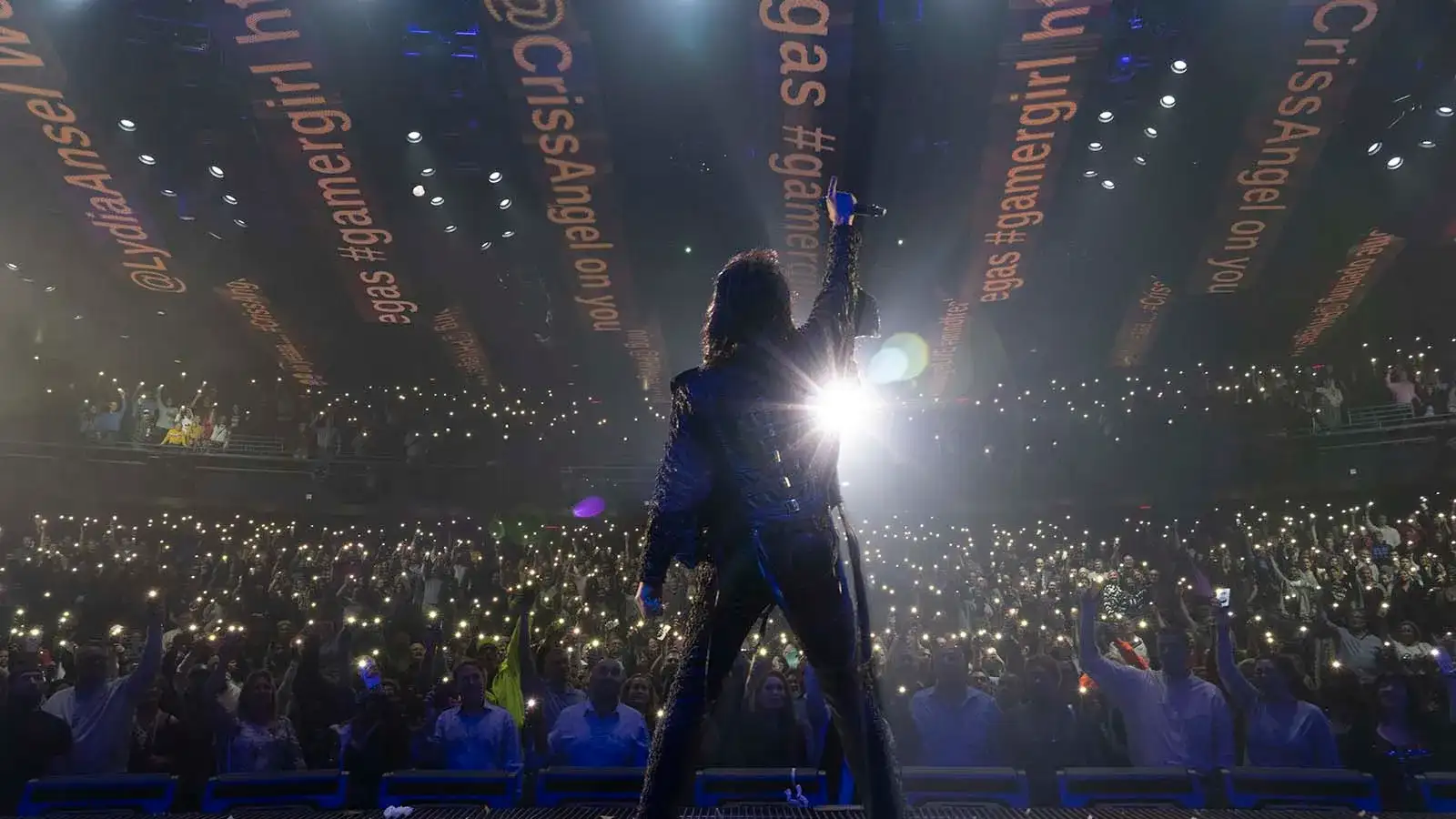 View of the crowd from Criss Angel stage.