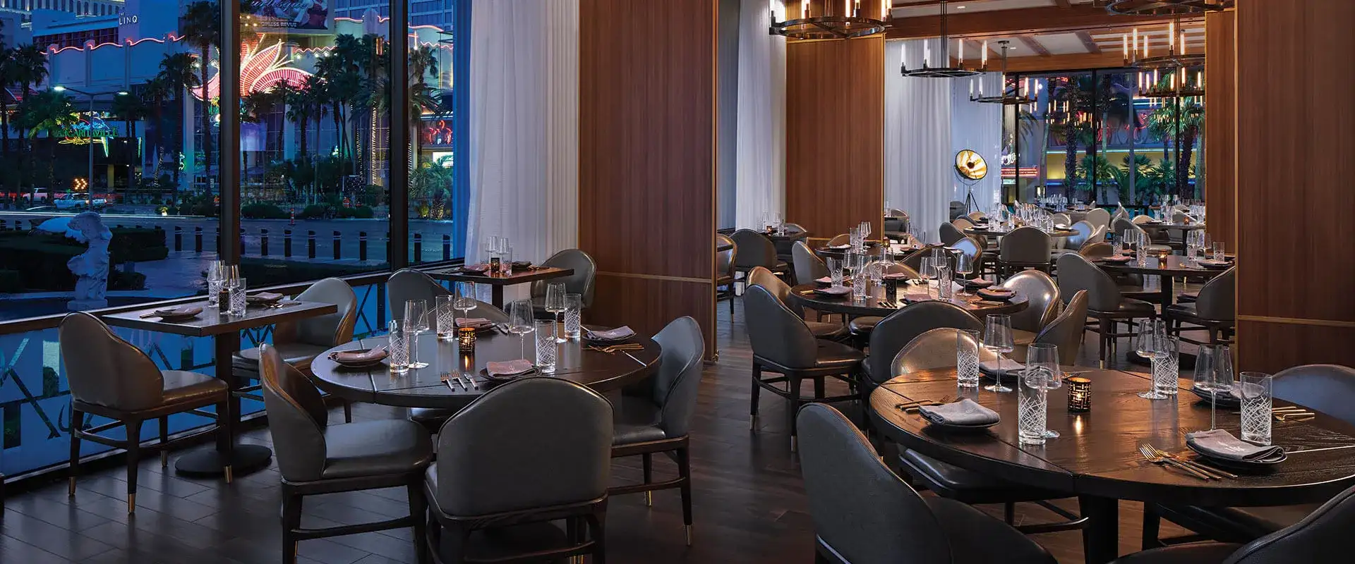Hell's Kitchen Las Vegas private dining room with views of the Strip