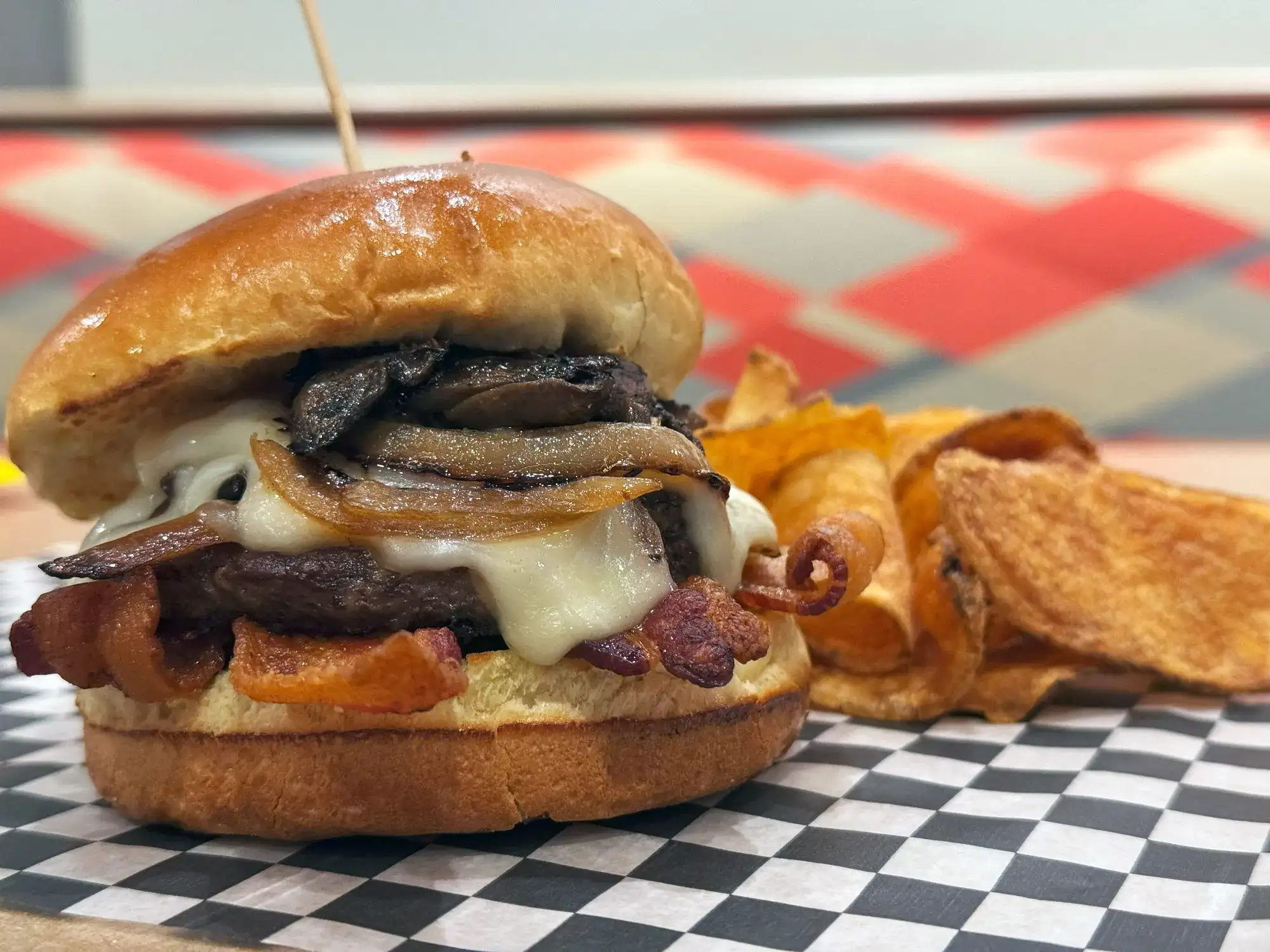 Grilled Mushroom Burger at Cross Street Grill at Harrah's Joliet