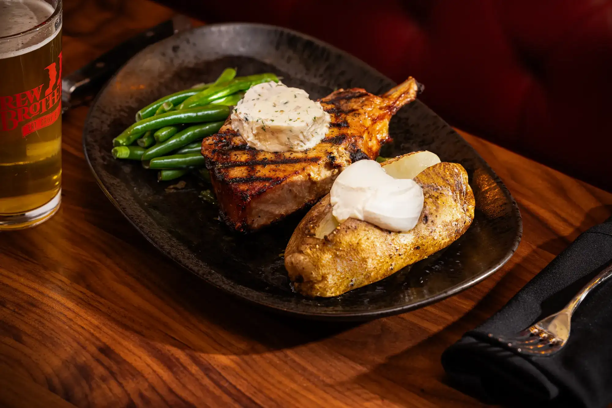 Food options at Brew Brothers at Horseshoe Indianapolis.  Shot January 2024
