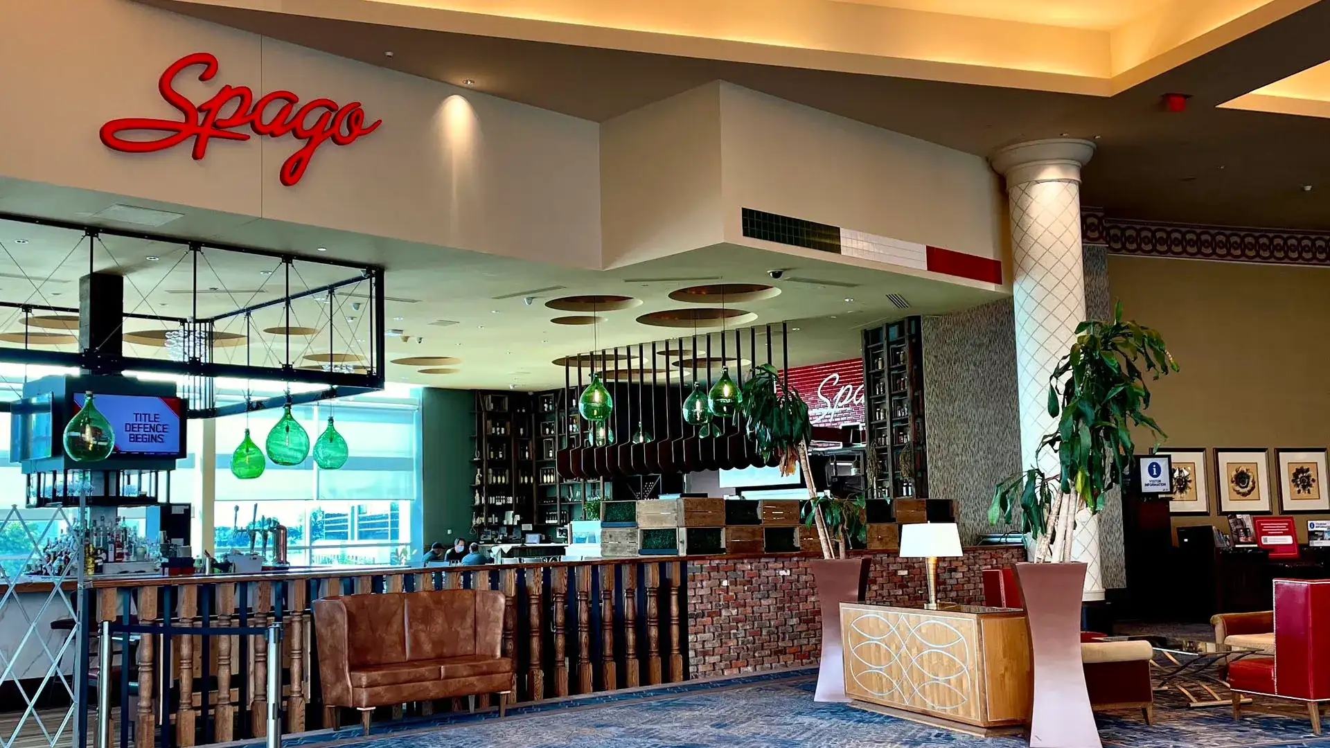 Spago bar and seated area