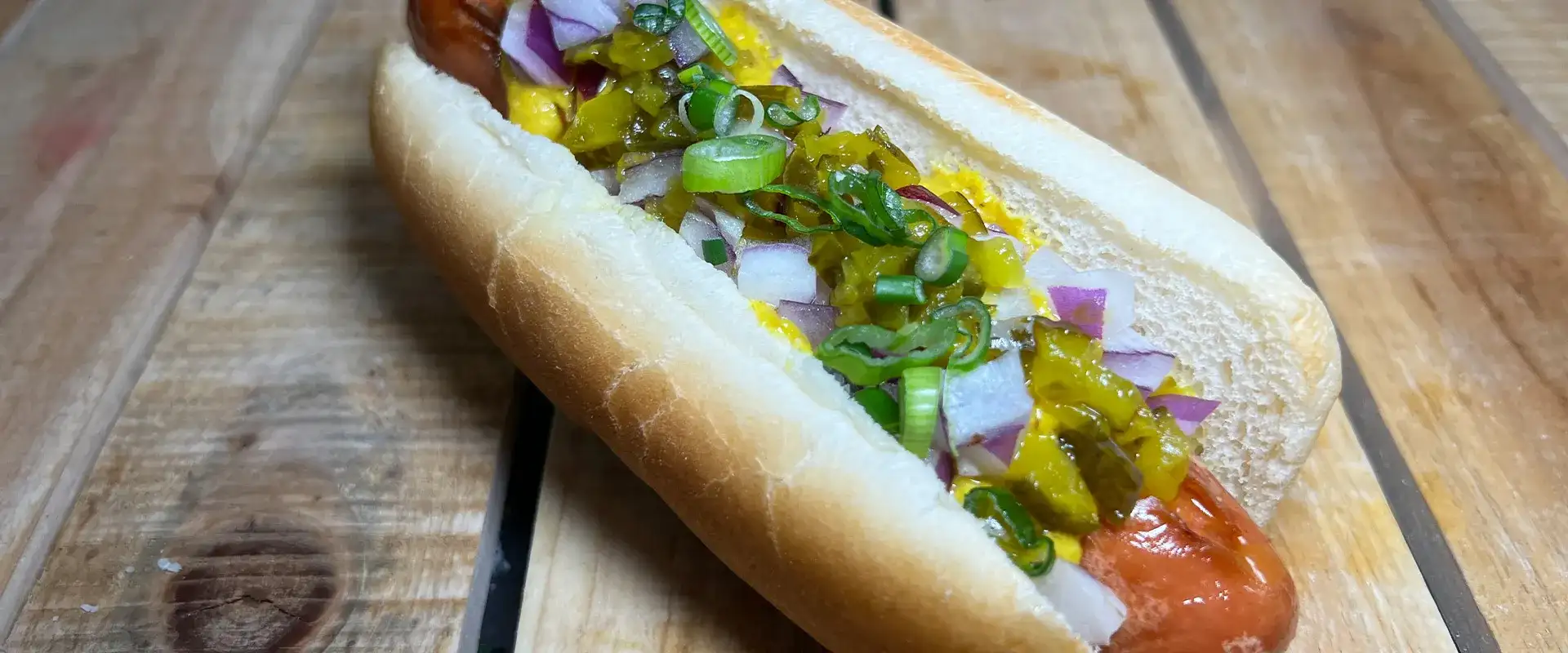Hot dog at Buddy's Jersey Eats at the LINQ in Las Vegas