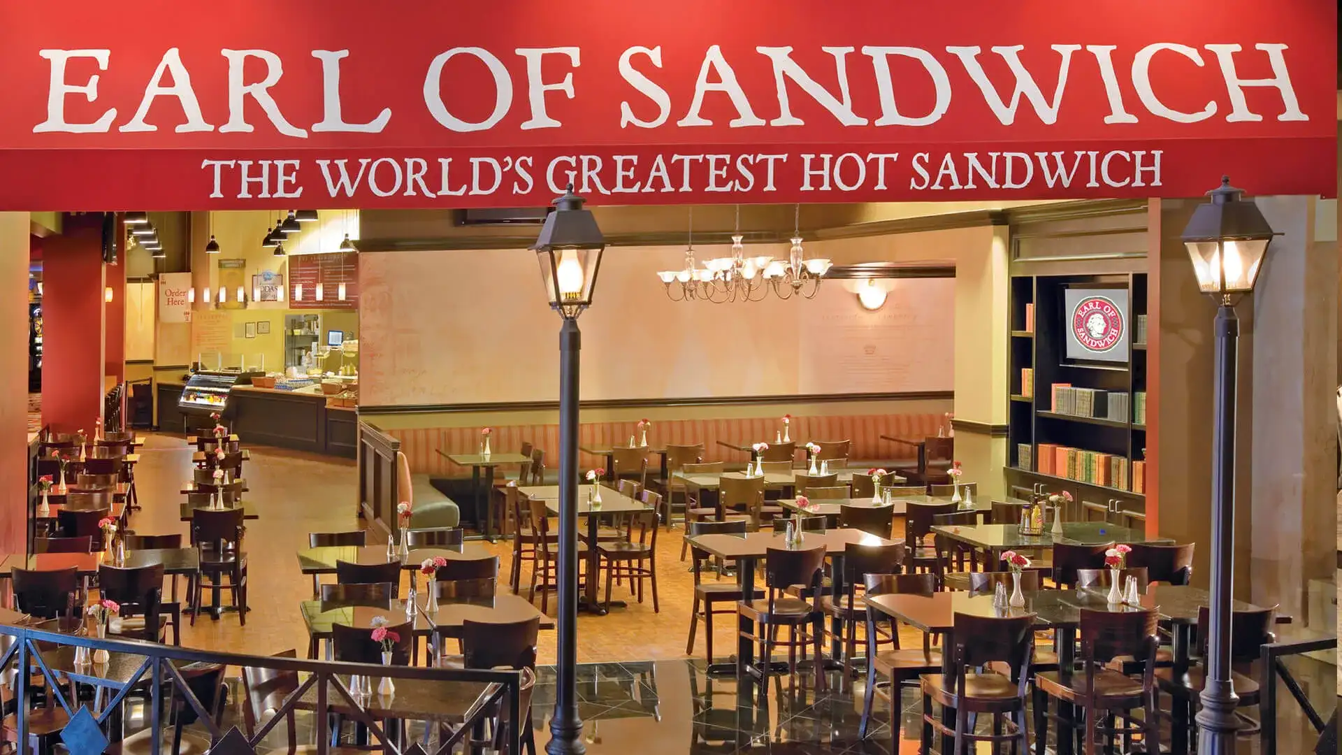 View of the dining area of Earl Of Sandwich.
