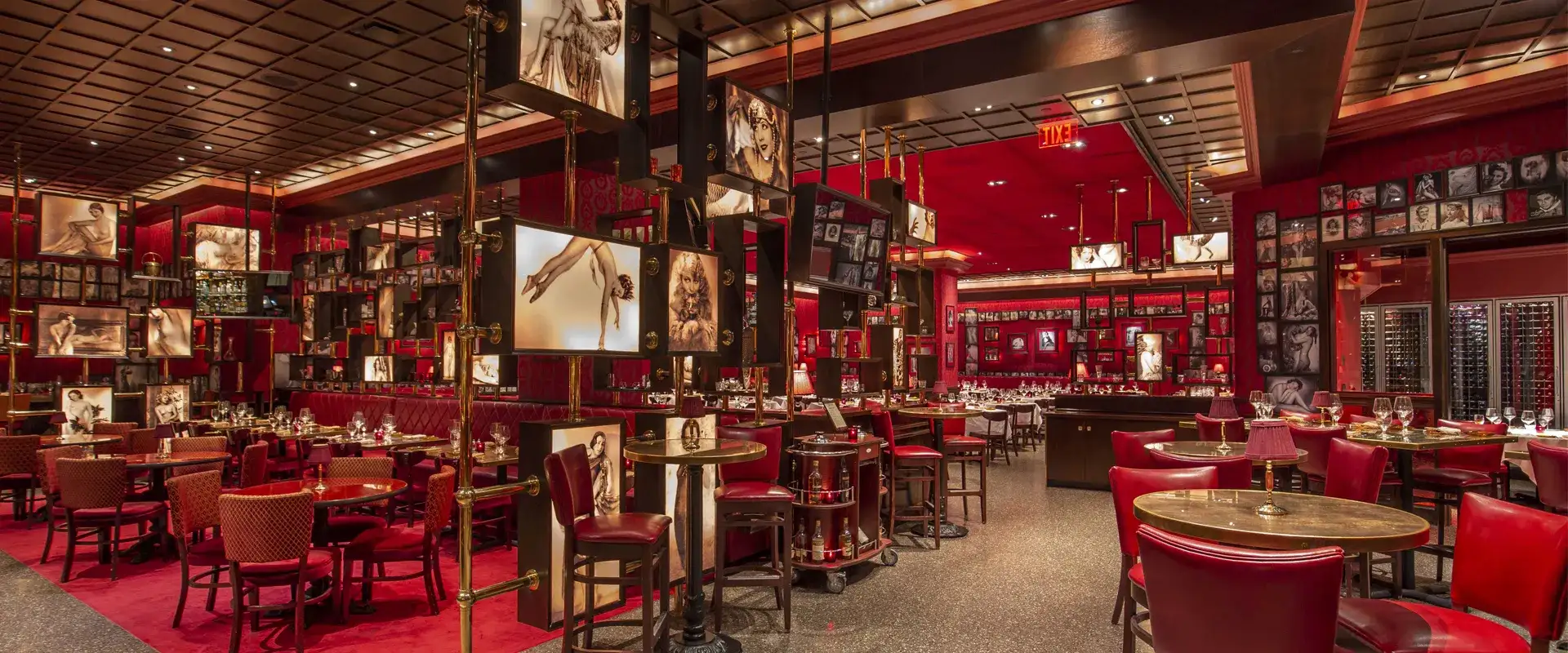 Dining room at Strip House Steakhouse at Planet Hollywood